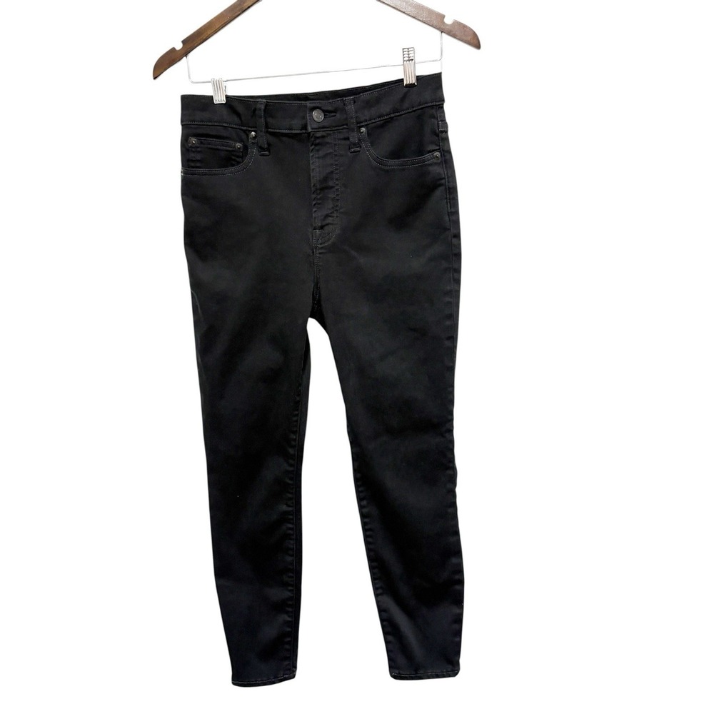 J Crew Jeans Womens 28 Petite Black Toothpick Skinny Ankle Stretch High Rise